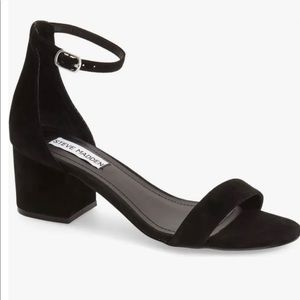Ireneew Black Suede Strap Sandal